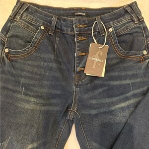 Flamingals Women's High Rise Denim Jeans - Indigo
